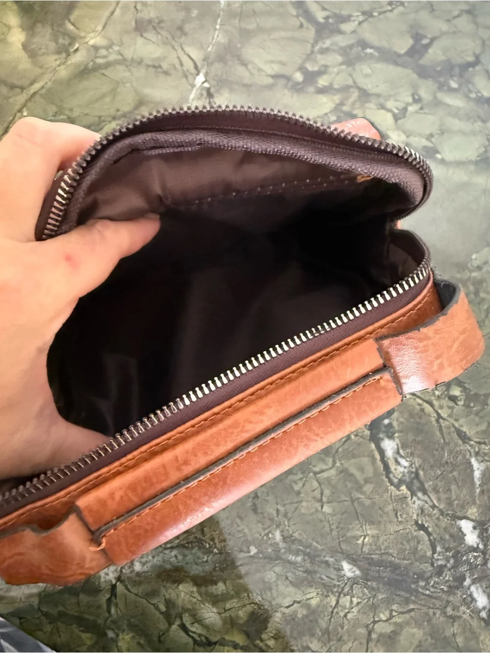 Jeep Buluo Tan Leather Crossbody Shoulder Bag